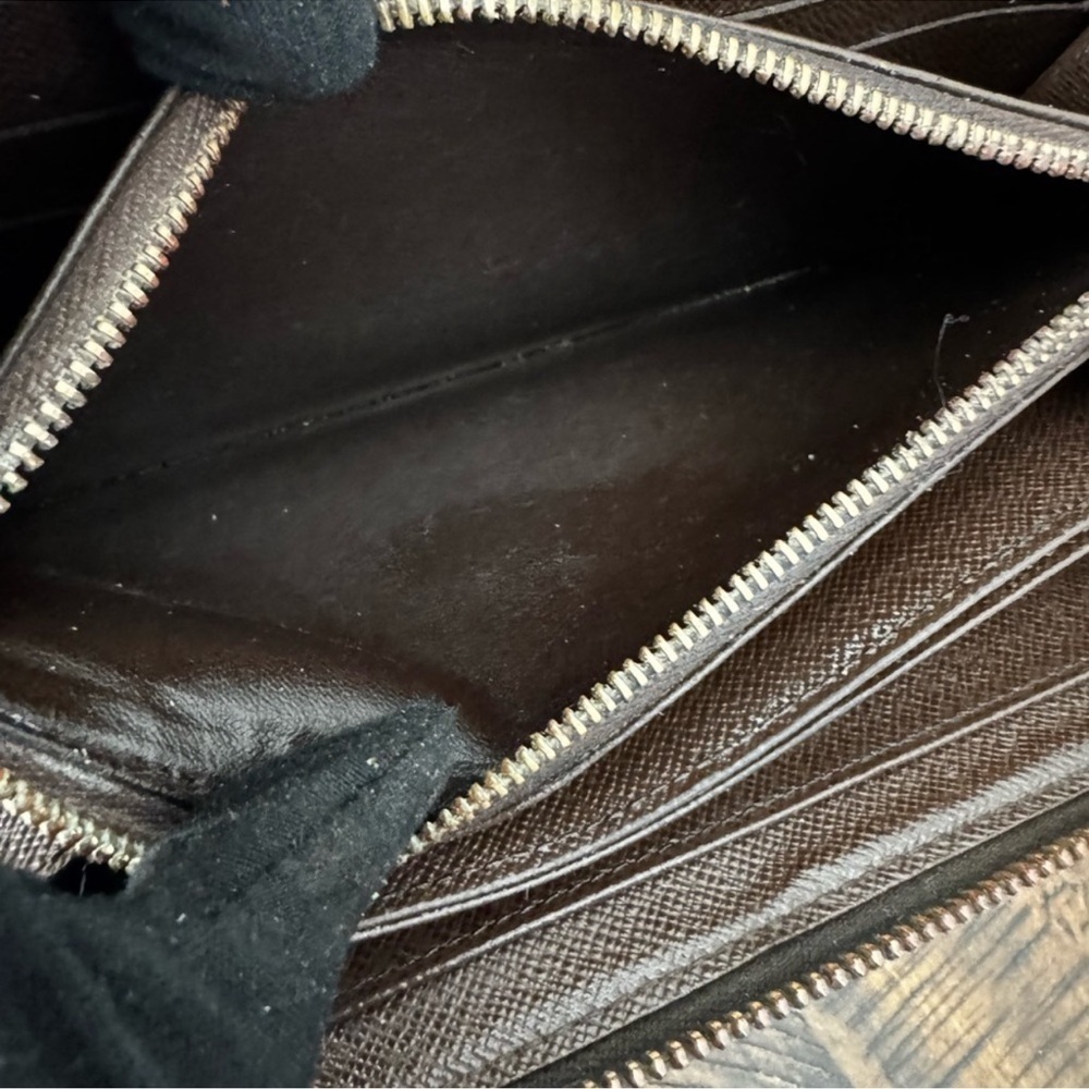 Louis Vuitton DAMIER full zip long wallet brown preloved will fit cell phone - Picture 9 of 17